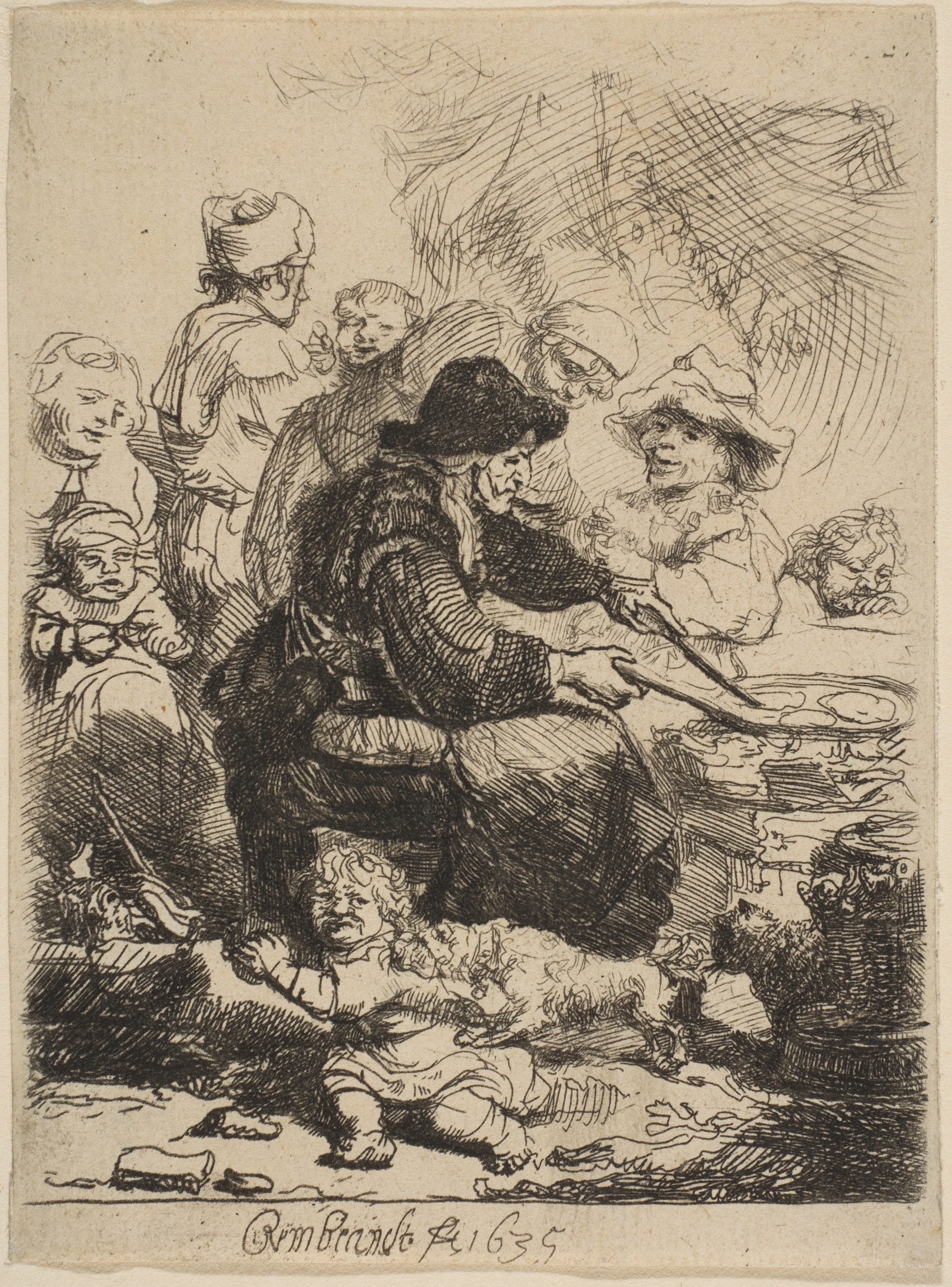 Rembrandt, De pannenkoekenbakster, 1635